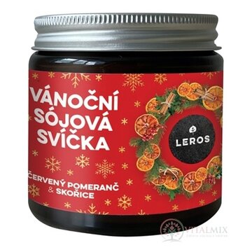 LEROS VIANOČNÁ SÓJOVA SVIEČKA vonná sviečka s vôňou červeného pomaranča & škorice 1x120 ml obrázok