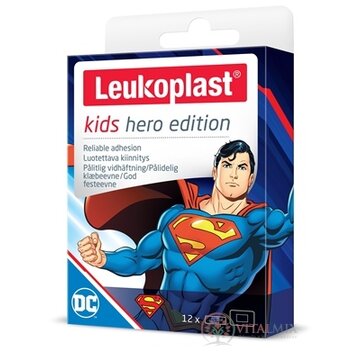 LEUKOPLAST KIDS HERO SUPERMAN náplasť na rany, 2 veľkosti 1x12 ks obrázok