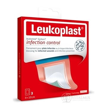 LEUKOPLAST LEUKOMED SORBACT absorpčná náplasť na rany, vodeodolná, sterilná 8x10 cm, (inov.2023) 1x3 ks obrázok