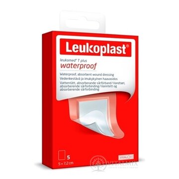 LEUKOPLAST LEUKOMED T PLUS absorpčná náplasť na rany, vodeodolná, 5x7,2 cm, 1x5 ks obrázok