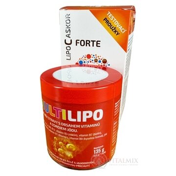 LIPO C Askor Forte + Multilipo zadarmo cps 120 ks - vitamín C s lipozomálnym vstrebávaním + testovacie prúžky + želé 30 ks, 1x1 set obrázok