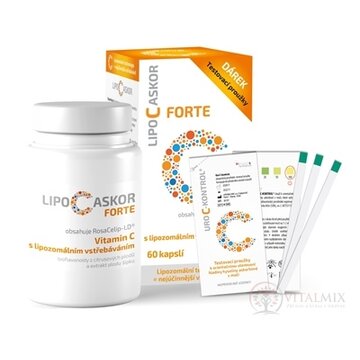 LIPO C ASKOR FORTE cps 60 ks + darček testovacie prúžky, 1x1 set obrázok