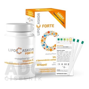LIPO C ASKOR FORTE cps 60 ks + darček testovacie prúžky 5 ks, 1x1 set obrázok