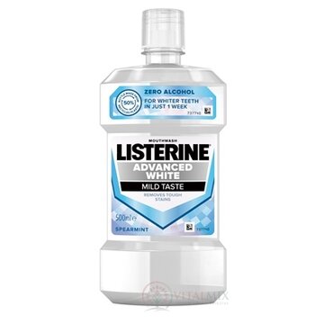 LISTERINE ADVANCED WHITE MILD TASTE ústna voda 1x500 ml obrázok