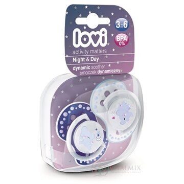 LOVI Dynamický utišujúci cumlík Night&Day (3-6m), Boy, 1x2 ks obrázok