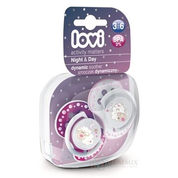 LOVI Dynamický utišujúci cumlík Night&Day (3-6m), Girl, 1x2 ks obrázok