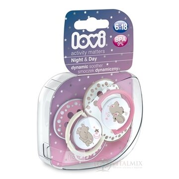 LOVI Dynamický utišujúci cumlík Night&Day (6-18m) Girl, 1x2 ks obrázok