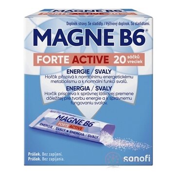 MAGNE B6 FORTE ACTIVE prášok vo vrecúškach (inov. 2024) 1x20 ks obrázok