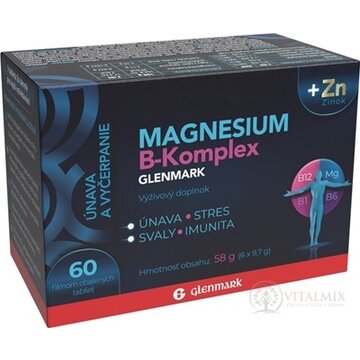 Magnesium B-Komplex GLENMARK + Zinok tbl 1x60 ks obrázok