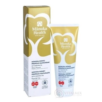 Manuka Health MANUKA HONEY Zubná pasta MGO 400+ bez fluoridu s propolisom a manukovým olejom 1x75 ml obrázok
