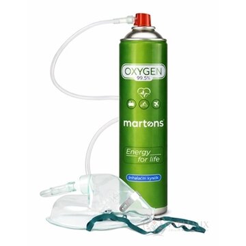 martons OXYGEN Inhalačný Kyslík O2 99,5 % fľaša s maskou 750 ml (obsah kyslíka 14 l) + maska s hadičkou, 1x1 set obrázok