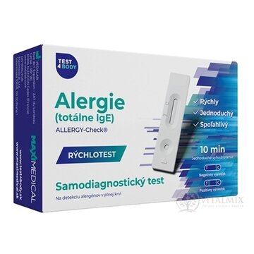 MAXIMEDICAL Rýchlotest Alergie-totálne IgE samodiagnostický test z krvi, 1x1 set obrázok