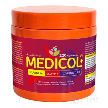 MEDICOL Plus - Vláknina, Enzýmy, Živé kultúry cps 1x220 ks obrázok