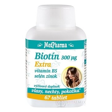 MedPharma BIOTÍN 300 µg Extra tbl (vlasy, nechty, pokožka) 1x67 ks obrázok
