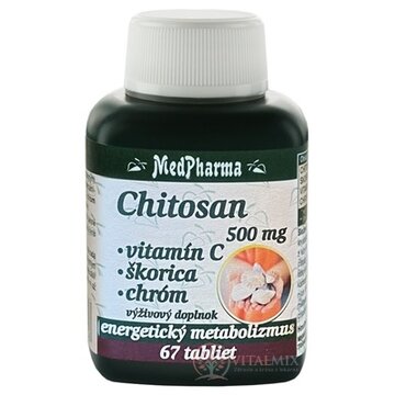 MedPharma CHITOSAN 500 mg+vitamín C,škorica,chróm tbl 1x67 ks obrázok