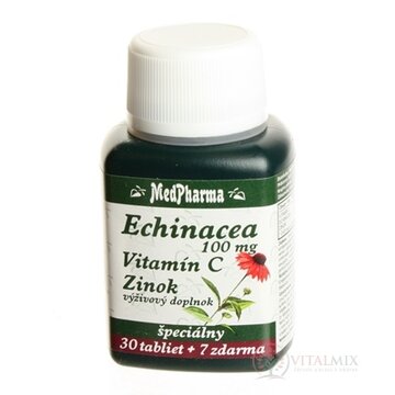MedPharma ECHINACEA 100MG, VITAMÍN C, ZINOK tbl 30+7 zadarmo (37 ks) obrázok