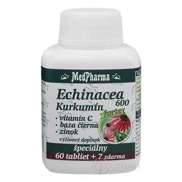 MedPharma ECHINACEA 600 Forte - Kurkumín tbl 60+7 zdarma (67 ks ) obrázok