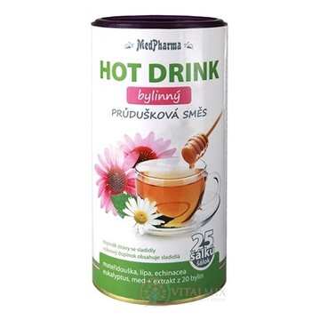 MedPharma HOT DRINK bylinný prášok, priedušková zmes, 1x200 g obrázok