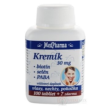 MedPharma KREMÍK 30mg+Biotín+Selén+PABA tbl (inov.2020) 1x107 ks obrázok