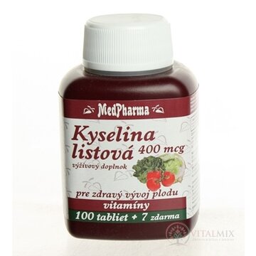 MedPharma KYSELINA LISTOVÁ 400 mcg tbl 100+7 zadarmo (107 ks) obrázok