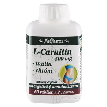 MedPharma L-CARNITÍN 500 MG + INULÍN + CHRÓM tbl 60+7 zadarmo (67 ks) obrázok