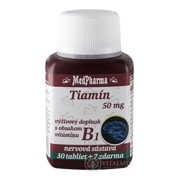 MedPharma TIAMÍN 50 mg (vitamín B1) tbl 30+7 zadarmo (37 ks) obrázok