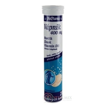 MedPharma VÁPNIK 400 mg + Horčík + Zinok + Vit.D3 tbl eff 1x20 ks obrázok