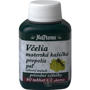 MedPharma VČELIA MAT. KAŠIČKA + PROPOLIS + PEĽ tbl 60+7 zadarmo (67 ks) obrázok