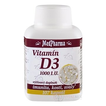 MedPharma Vitamín D3 1000 I.U. cps 1x107 ks obrázok
