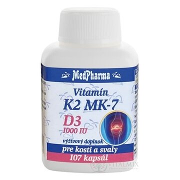 MedPharma VITAMÍN K2 MK-7 + D3 1000 IU cps 1x107 ks obrázok