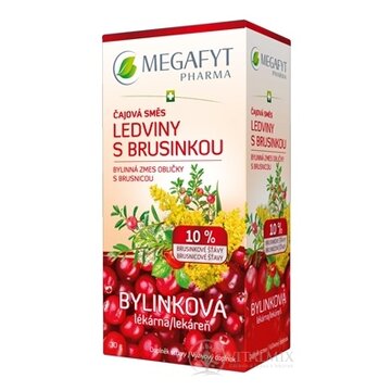 MEGAFYT Bylinková lekáreň OBLIČKY S BRUSNICOU čajová zmes (bylinný čaj) 10% brusnicovej šťavy, 20x1,5 g (30 g) obrázok