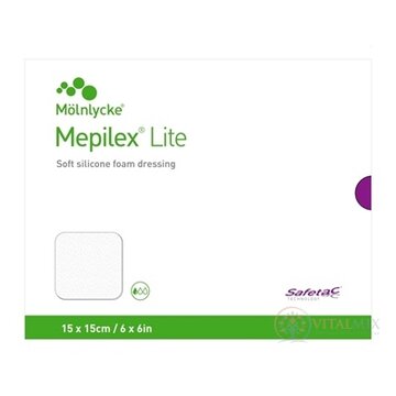 Mepilex Lite Obväz silikónový 15 x 15 cm, mäkký, krytie na rany, 1x5 ks obrázok