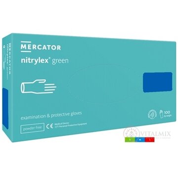 MERCATOR nitrylex green Nitrilové rukavice veľ.L, mentolové, nesterilné, nepudrované 1x100 ks obrázok