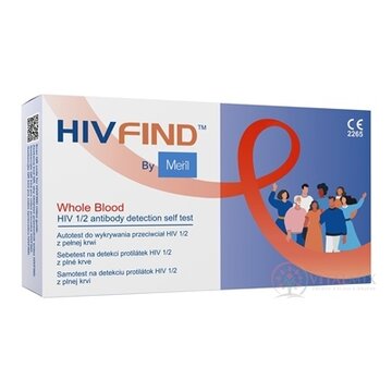 Meril HIVFIND Test samotest na detekciu protilátok HIV 1/2 z krvi 1x1 set obrázok