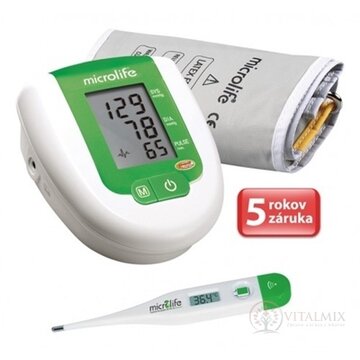 MICROLIFE TLAKOMER DIGITÁLNY BP 3AG1 automatický s adaptérom na rameno 1 ks + digitálny teplomer MT 3001 zadarmo, 1x1 set obrázok