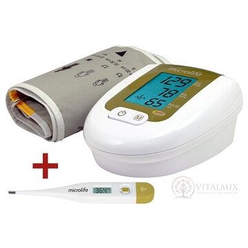 MICROLIFE TLAKOMER DIGITÁLNY BP 3AG1 ZLATÝ automatický s adaptérom na rameno 1ks + digitálny teplomer MT 3001 zadarmo, 1x1 set obrázok