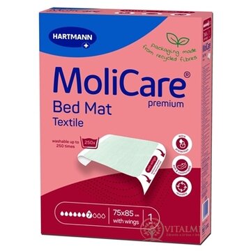 MoliCare Premium Bed Mat Textile 7 kvapiek wings textilná absorpčná podložka s krídelkami, 75x85 cm, 1x1 ks obrázok