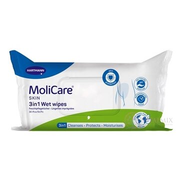 MoliCare SKIN Wet wipes 3v1 (modrý rad) vlhčené obrúsky s dimetikónom 1x30 ks obrázok