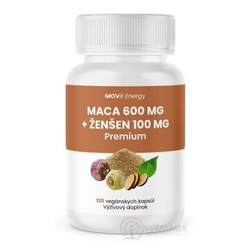 MOVit MACA 600 mg + ŽENŠEŇ 100 mg Premium cps 1x120 ks obrázok
