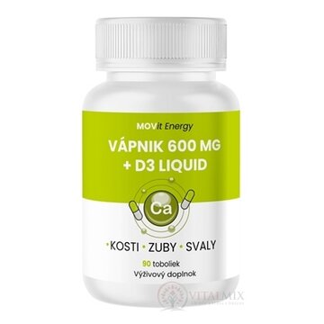 MOVit Vápnik 600 mg + D3 liquid cps 1x90 ks obrázok