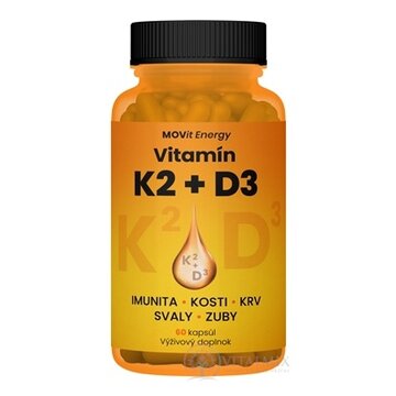 MOVit Vitamín K2 120 μg + D3 1000 I.U. (25 μg) cps 1x60 ks obrázok