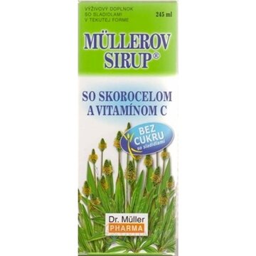 MÜLLEROV SIRUP SO SKOROCELOM A VIT. C bez cukru 1x245 ml obrázok