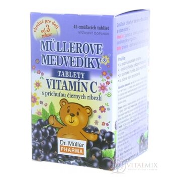 MÜLLEROVE medvedíky - VITAMÍN C tbl s príchuťou čiernych ríbezlí 1x45 ks obrázok