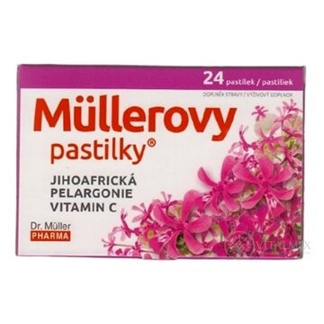 MÜLLEROVE pastilky Juhoafrická PELARGÓNIA, VIT. C 1x24 ks obrázok