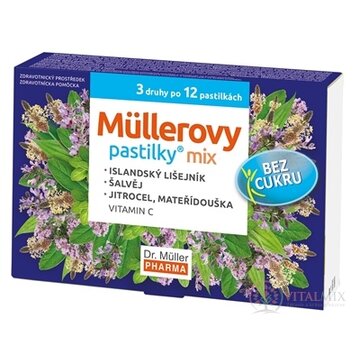 Müllerove pastilky MIX bez cukru, 3 druhy po 12 ks, 1x36 ks obrázok