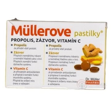 MÜLLEROVE pastilky PROPOLIS, ZÁZVOR, VITAMÍN C 1x24 ks obrázok