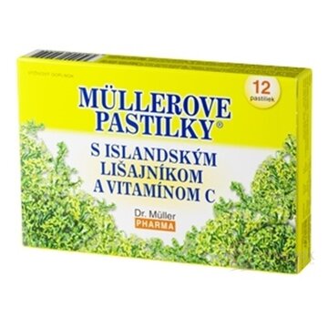 MÜLLEROVE PASTILKY S ISLAND. LIŠAJNÍKOM A VIT. C (na odkašliavanie) 1x12 ks obrázok