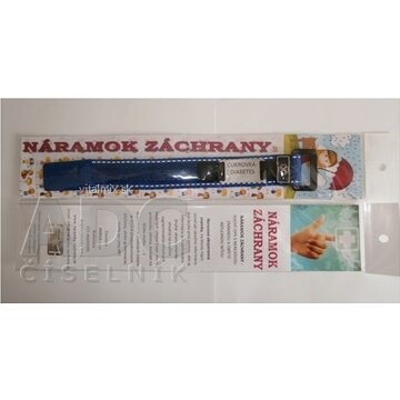 NÁRAMOK ZÁCHRANY CUKROVKA DIABETES na suchý zips s nerezovou známkou, modrý, detský 1x1 ks obrázok