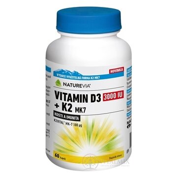 NATUREVIA VITAMÍN D3 3000 IU + K2 MK7 cps 1x60 ks obrázok