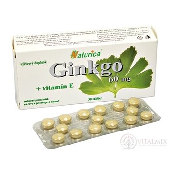 Naturica GINKGO 60 mg + vitamín E tbl 1x30 ks obrázok
